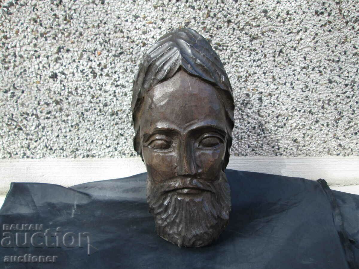 WOODEN STATUE HEAD OF JESUS CHRIST - 5 WOODEN STATUE HEAD OF JESUS CHRIST - 5