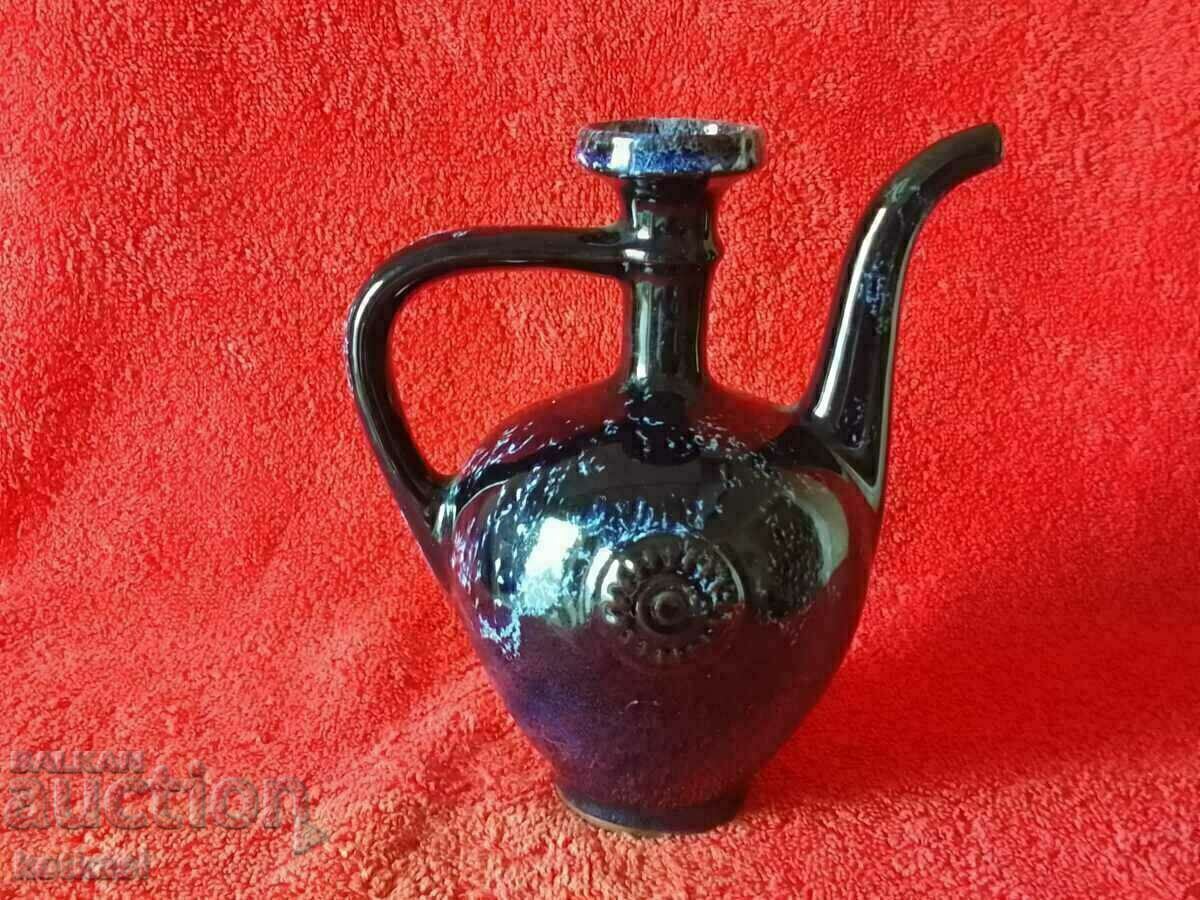 Auction Old ceramic Pitcher Pavur glaze Auction Old ceramic Pitcher Pavur glaze