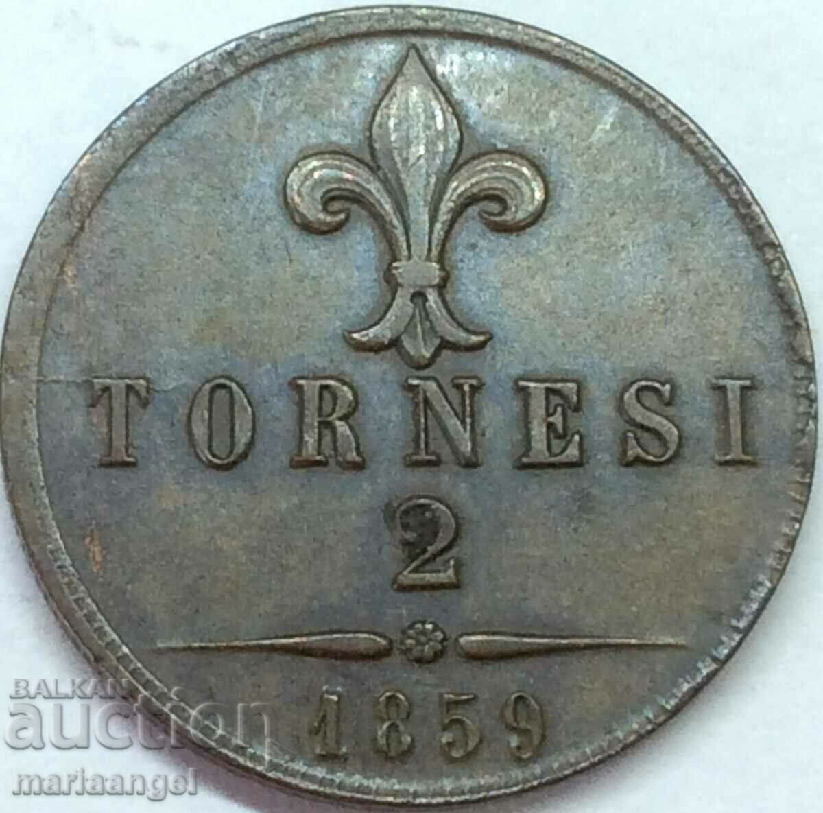 2 Tornesi 1859 Italy Francis II (1859-1860) - quality