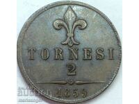 2 Tornesi 1859 Ιταλία Francis II (1859-1860) - ποιότητα