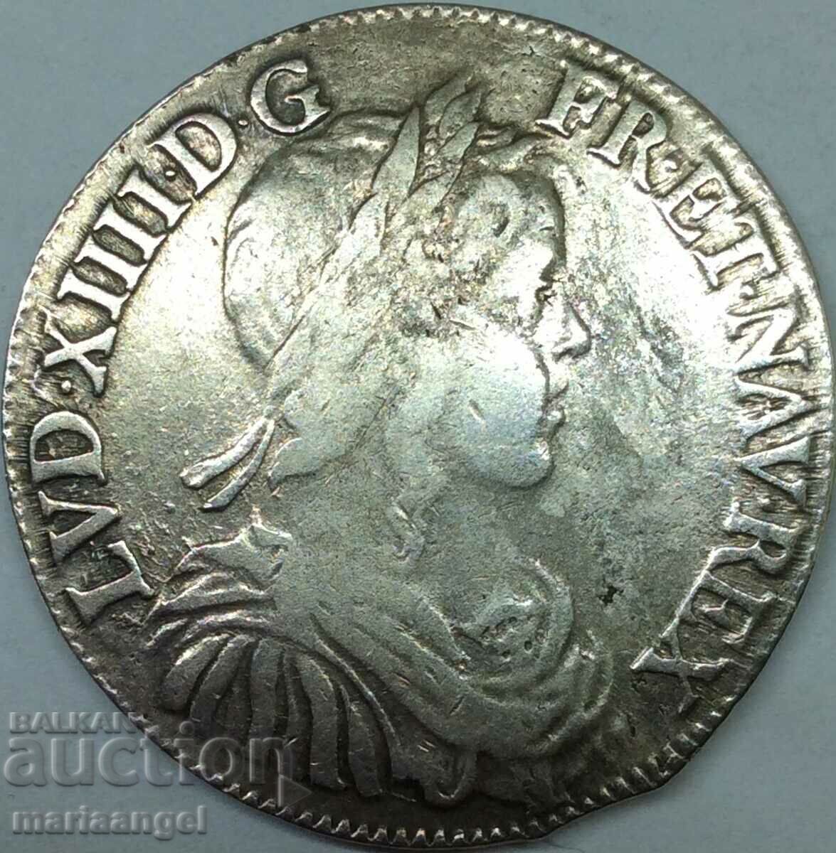 1/2 ECU 1652 Franța Ludovic al XIV-lea Limoges Argint