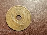 1951 Africa de Est 10 cenți