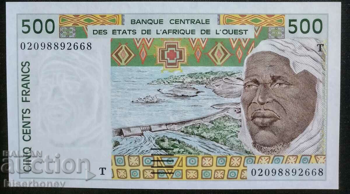 500 франка Того, централно африкански щати, 2002 г. UNC