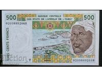 500 francs Togo, Central African States, 2002 UNC