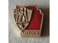Metal enamel retro badge - Odessa