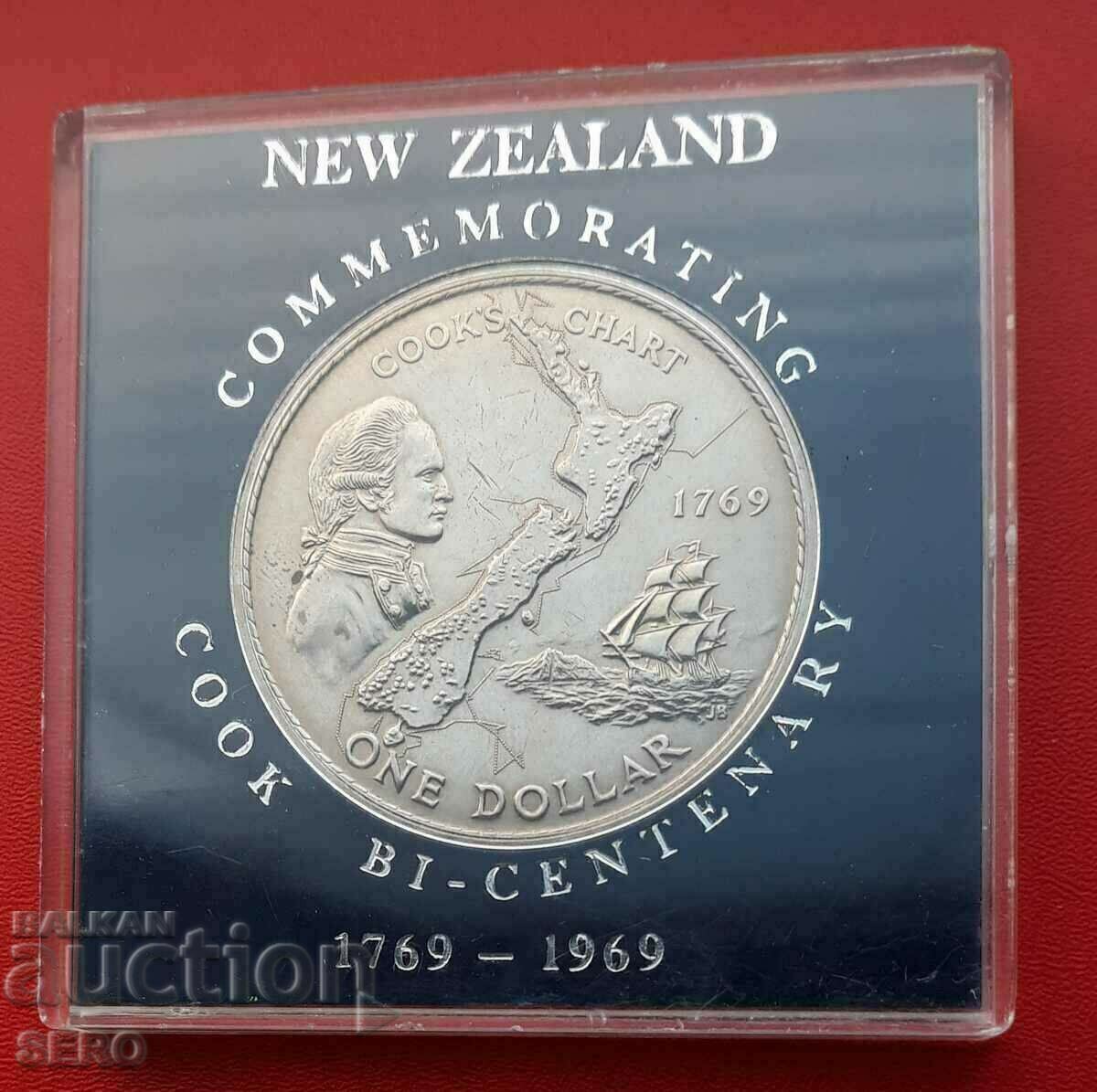 New Zealand-1 dollar 1969-200 from Cook's expedition