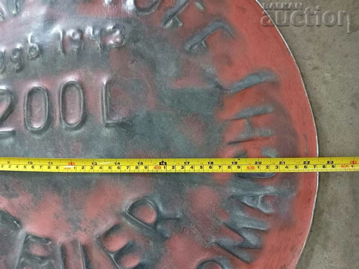 bottom of 200 liter fuel drum Wehrmacht 1943 WW2 WWII - 7