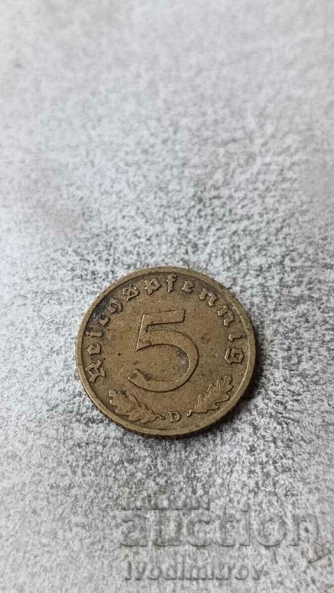 Germania 5 Reichspfenning 1938 D
