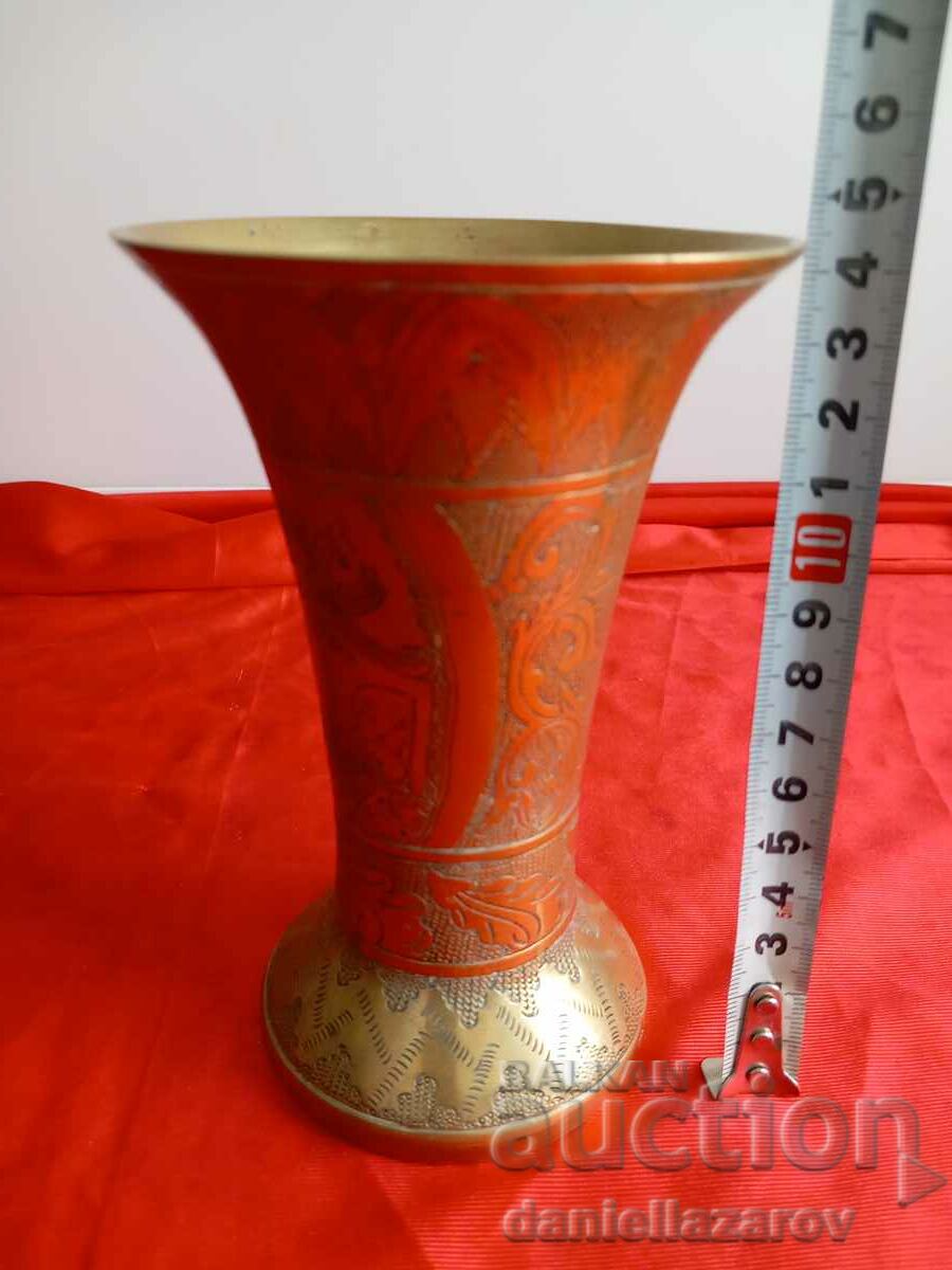 Rare Old Bronze PERSIAN Dish, Vase - 6