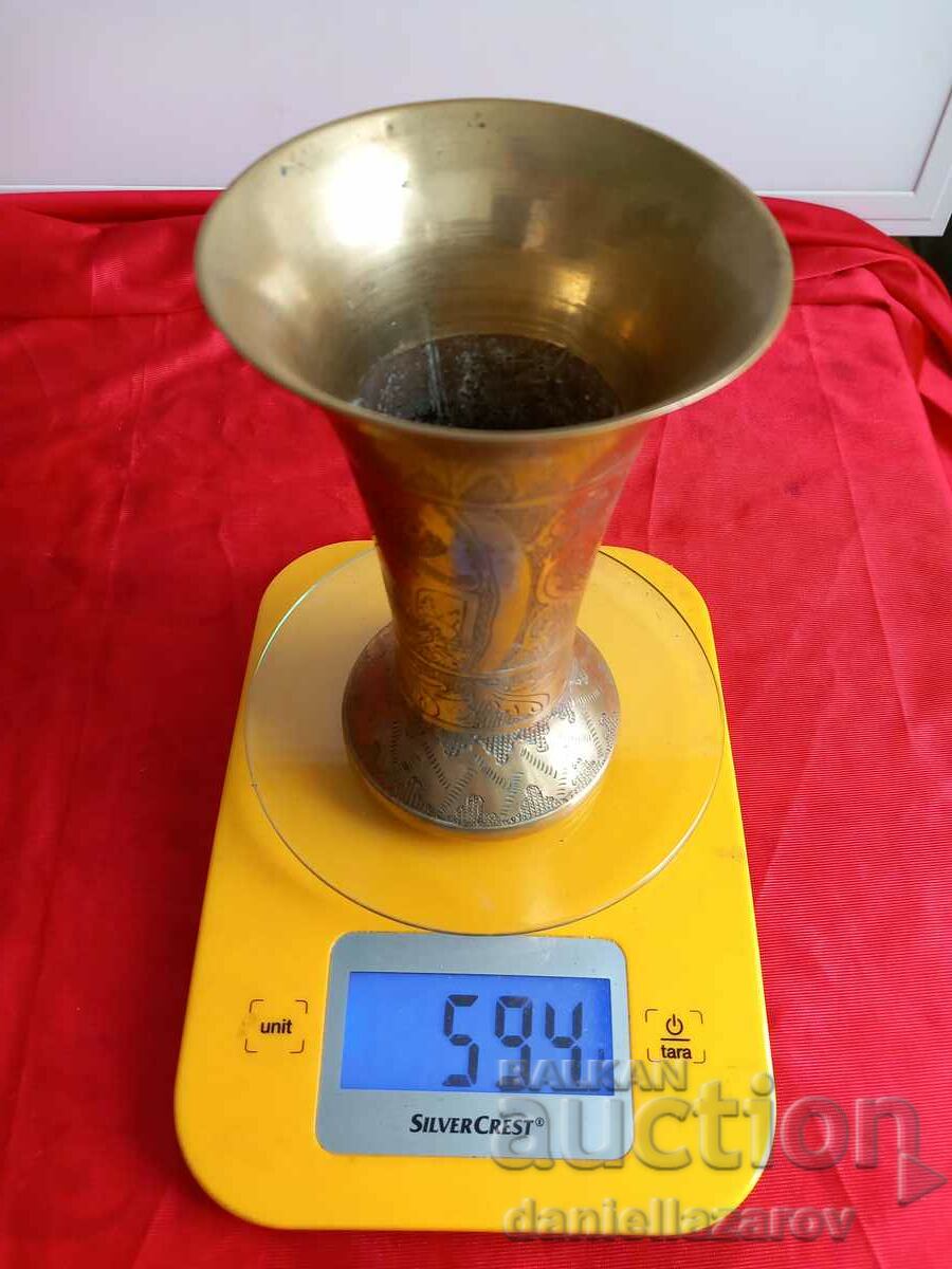 Rare Old Bronze PERSIAN Dish, Vase - 7