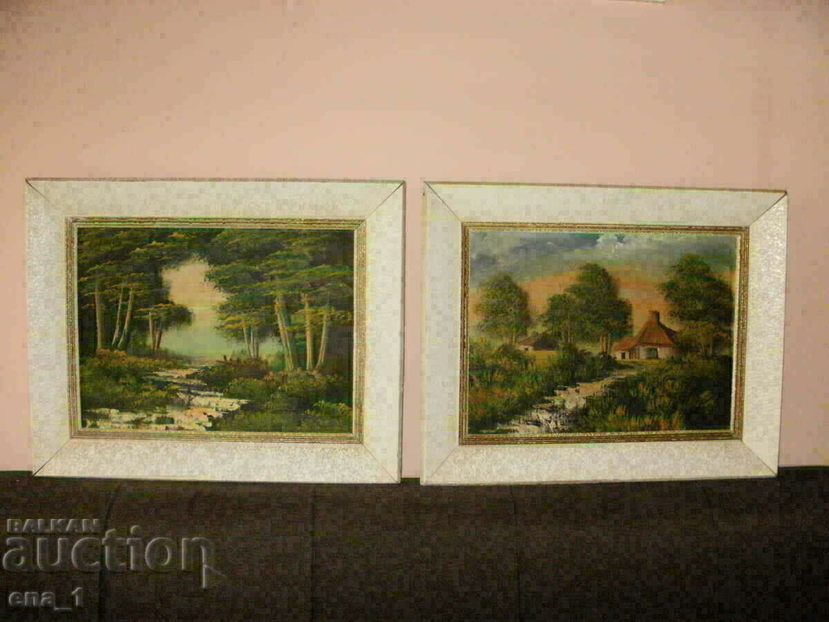2 old Dutch oil paintings in massive frames 2 old Dutch oil paintings in massive frames