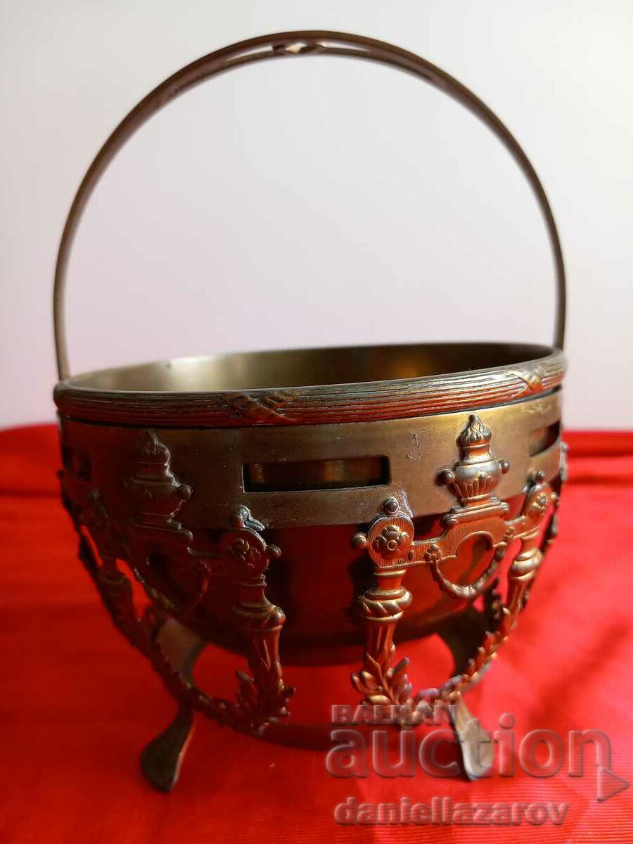 Rar antic ART NOUVE Sugar Bowl, Bonbonniere din secolul al XIX-lea