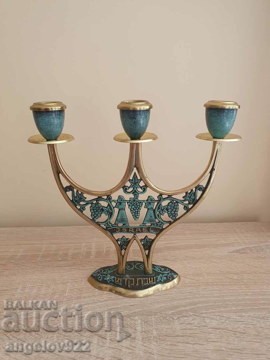 A beautiful bronze candle holder!