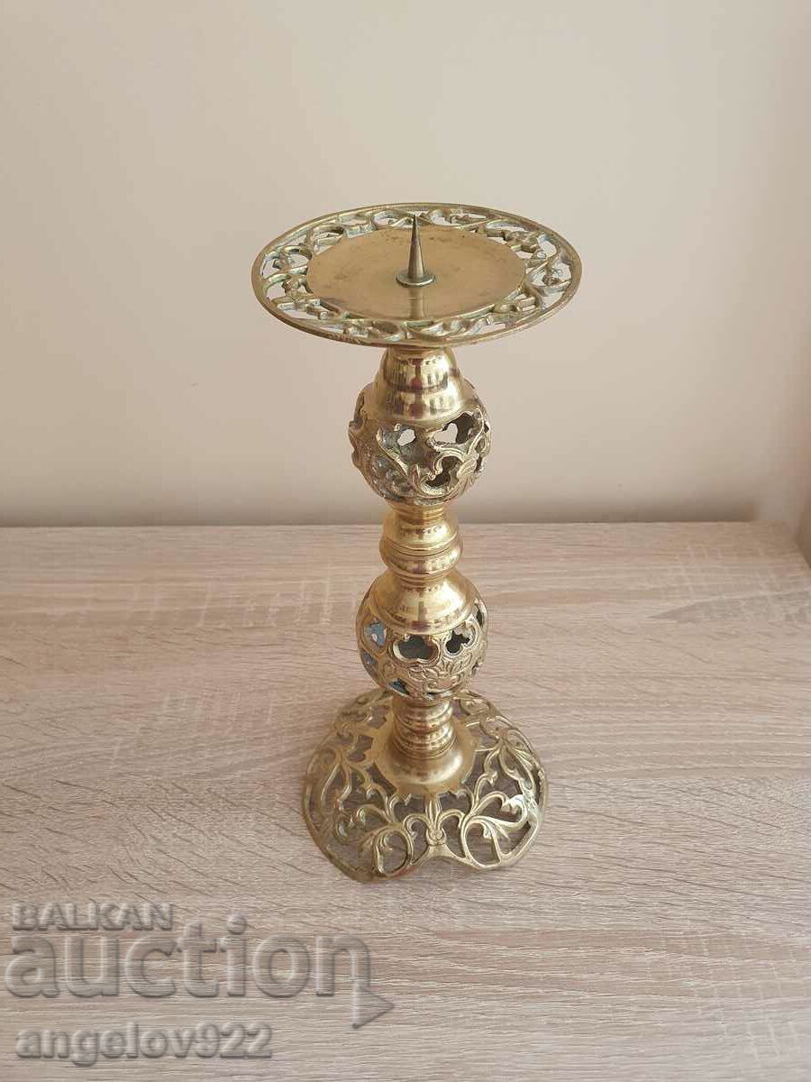 A beautiful bronze candle holder!