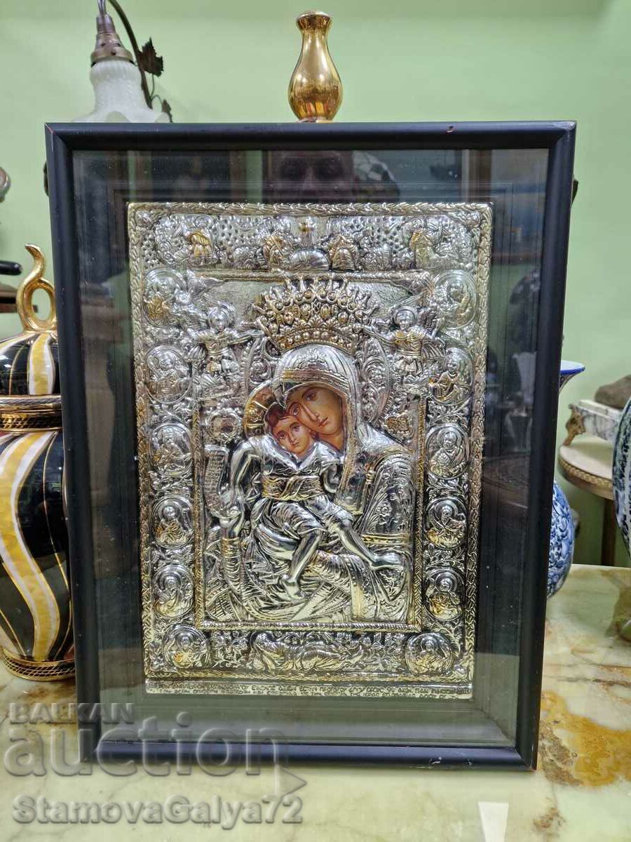 Extremely beautiful antique large silver icon 998