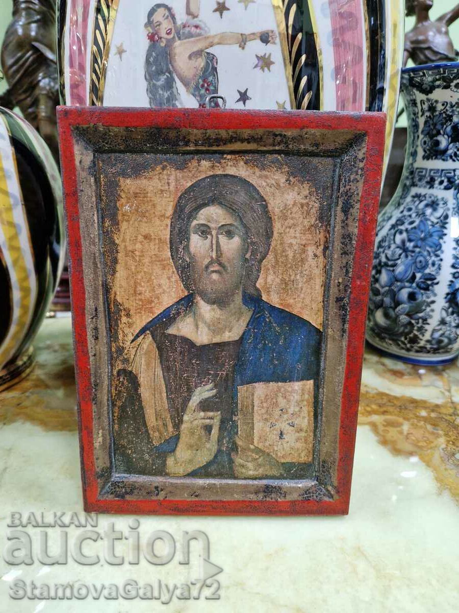 Lovely old antique hand painted icon