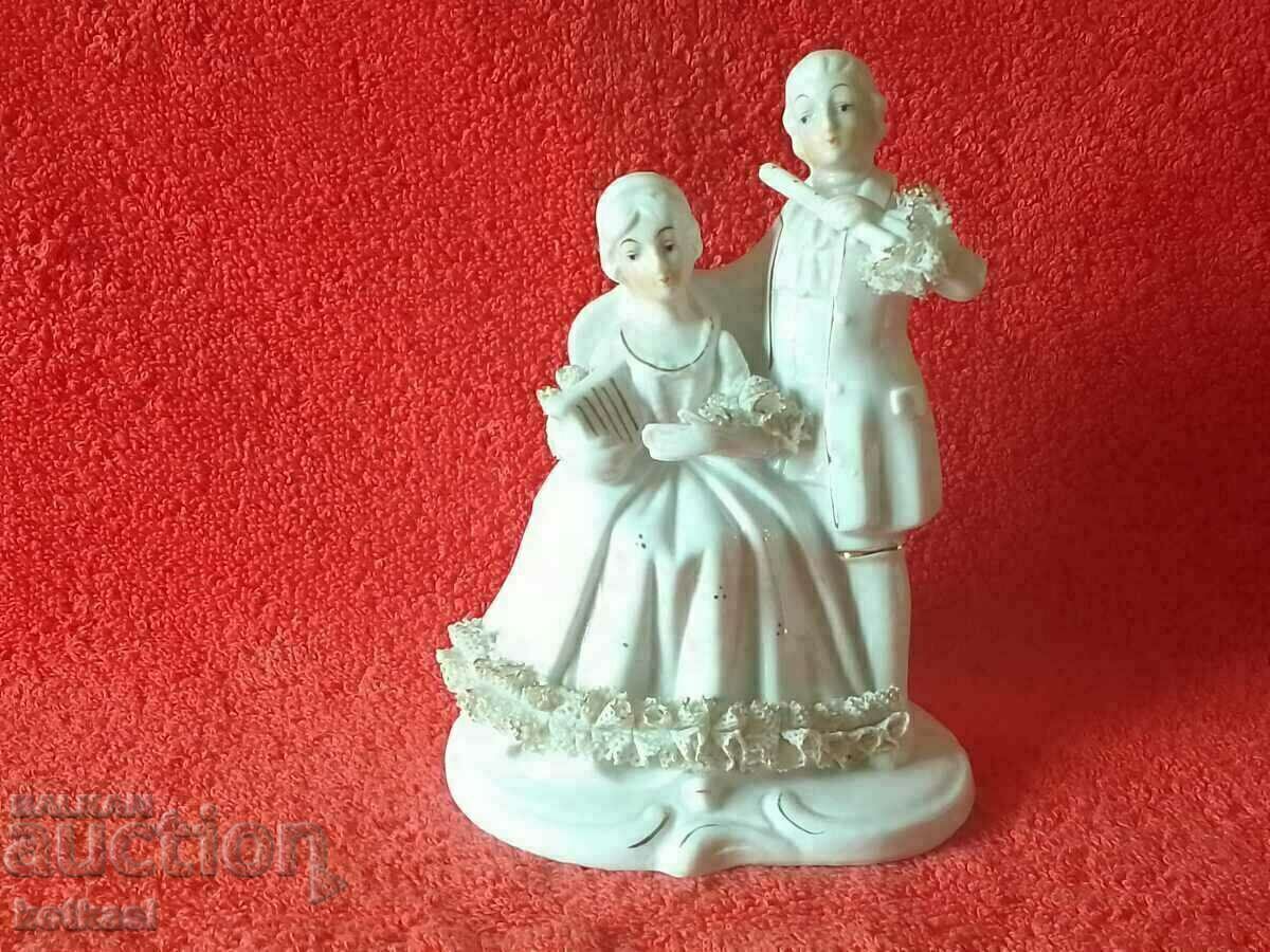 Old porcelain figure Musicians Woman Man Old porcelain figure Musicians Woman Man