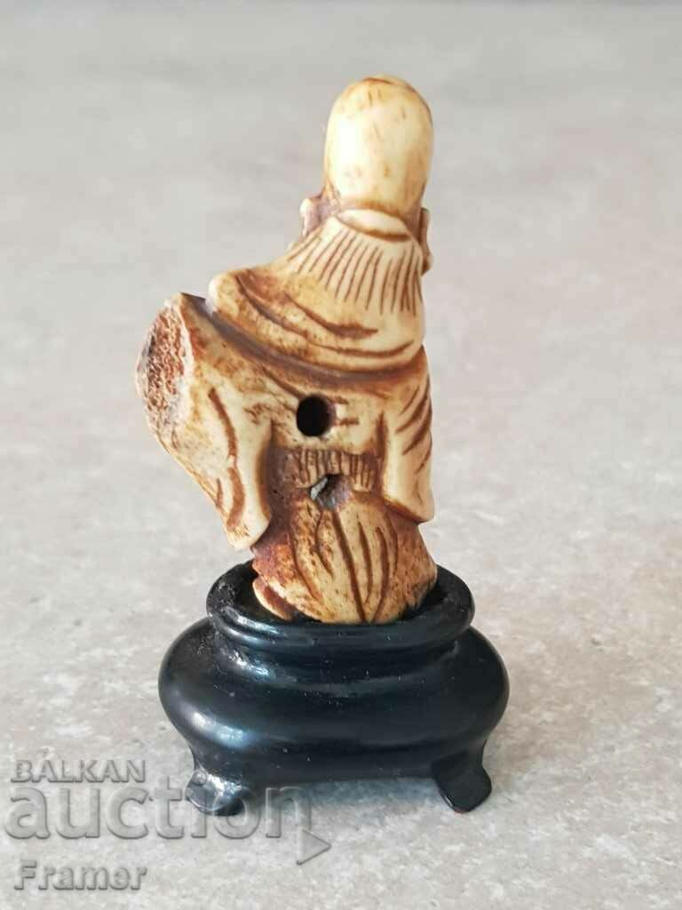 Delivery of JAPAN Netsuke NETSKE HAND CARVING BONE SAGE MONK 19th century Delivery of JAPAN Netsuke NETSKE HAND CARVING BONE SAGE MONK 19th century