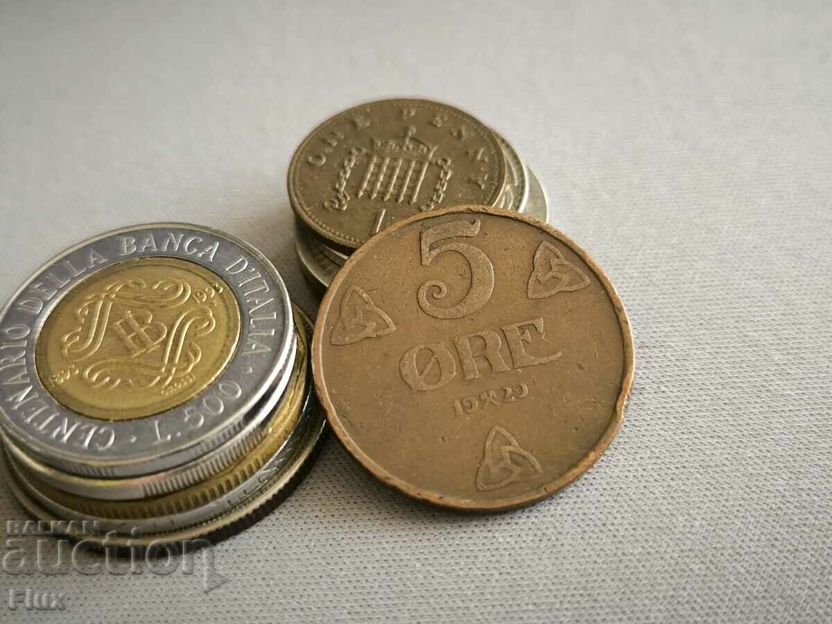 Монета - Норвегия - 5 оре | 1929г.
