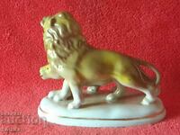 Old porcelain figure Lion Lioness Bulgarian porcelain
