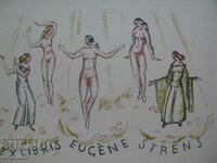 Bookplate Erotic Eugène Strens ORIGINAL