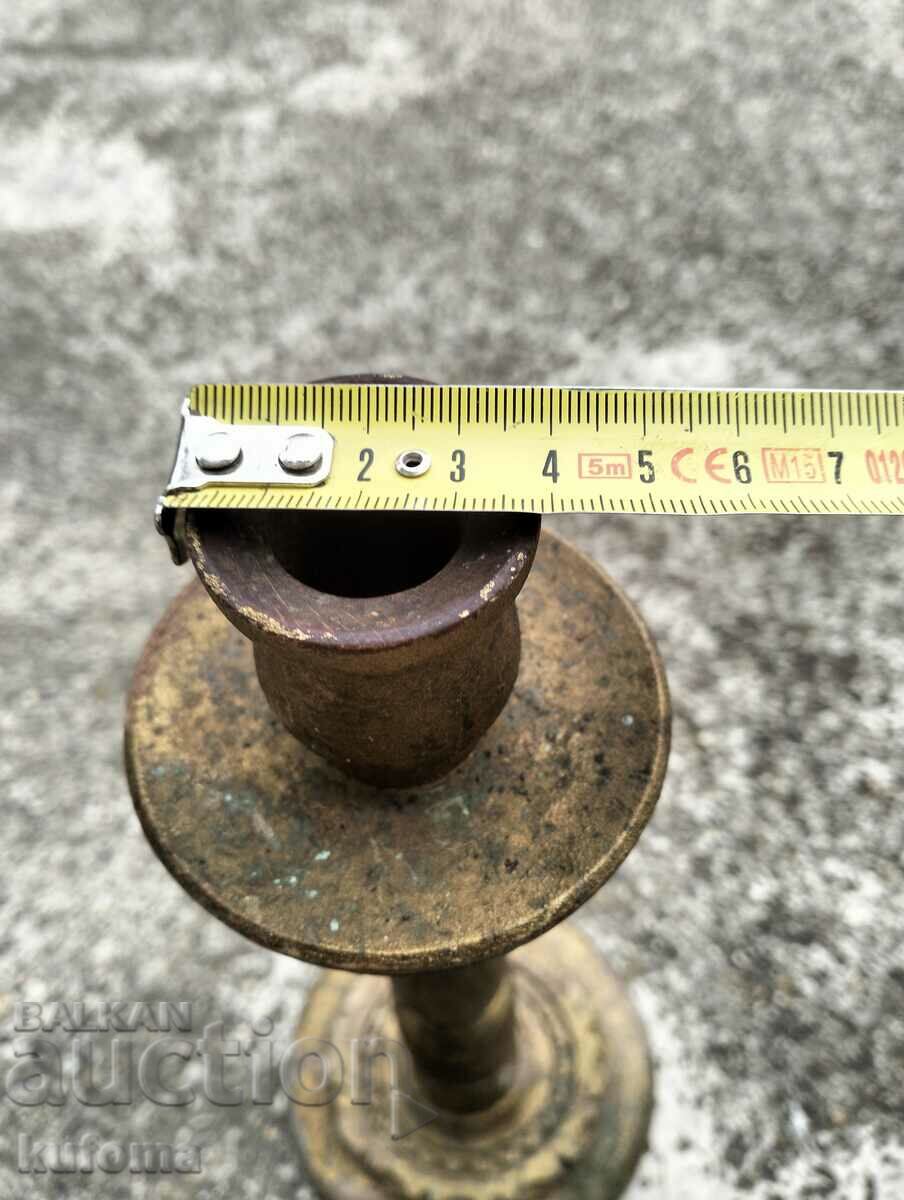 Auction  Antique wooden candle holder