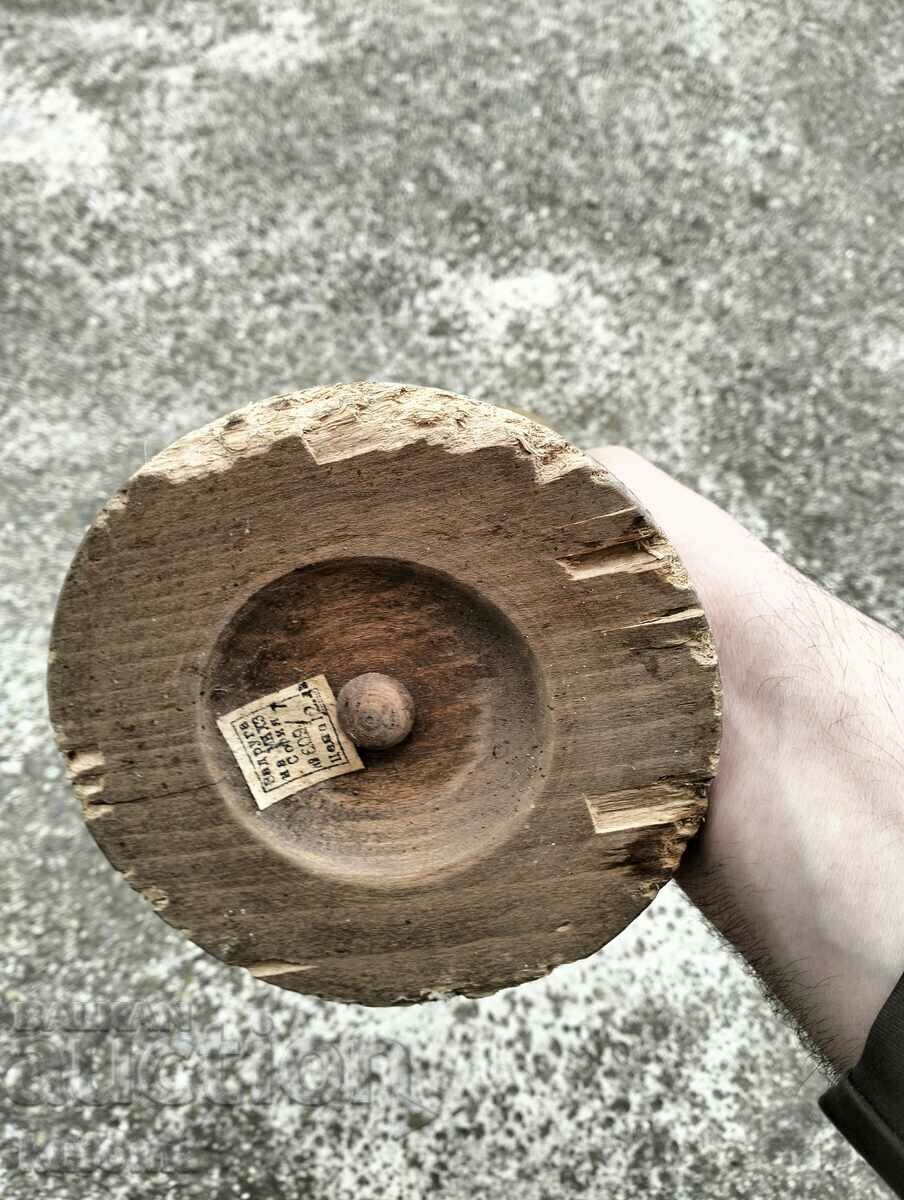 Antique wooden candle holder - 6