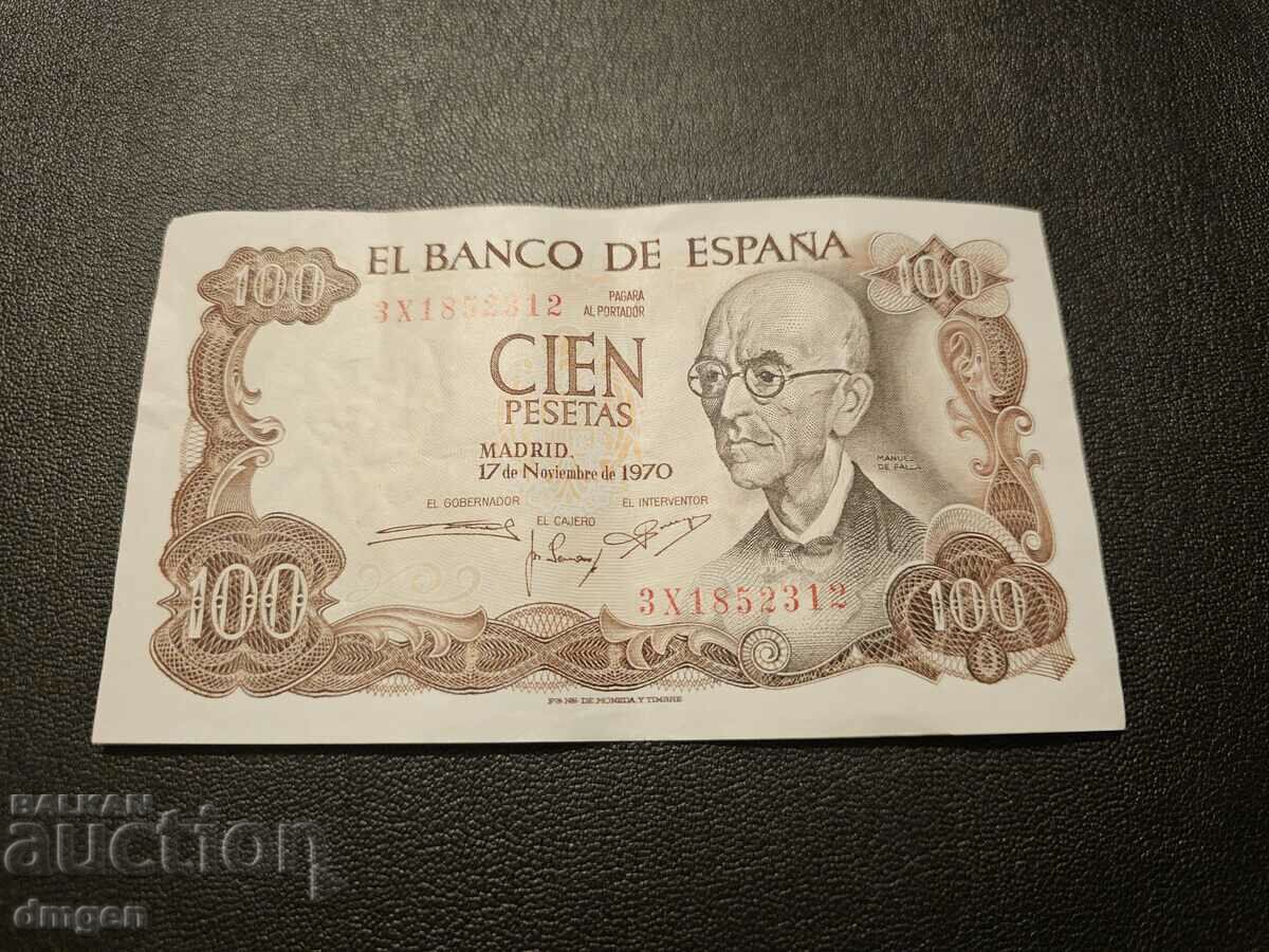 100 pesetas Spania 1970