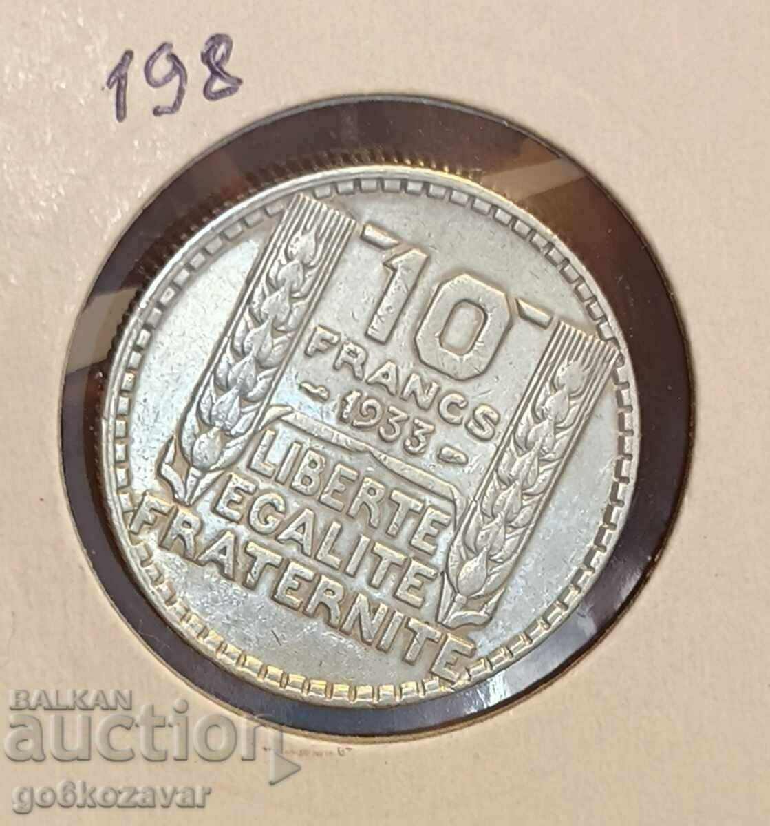 France 10 Francs 1933 Silver!