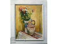 ALEXANDER ZHITAROV OLD BULGARIAN OIL PAINTING - FLOWERS