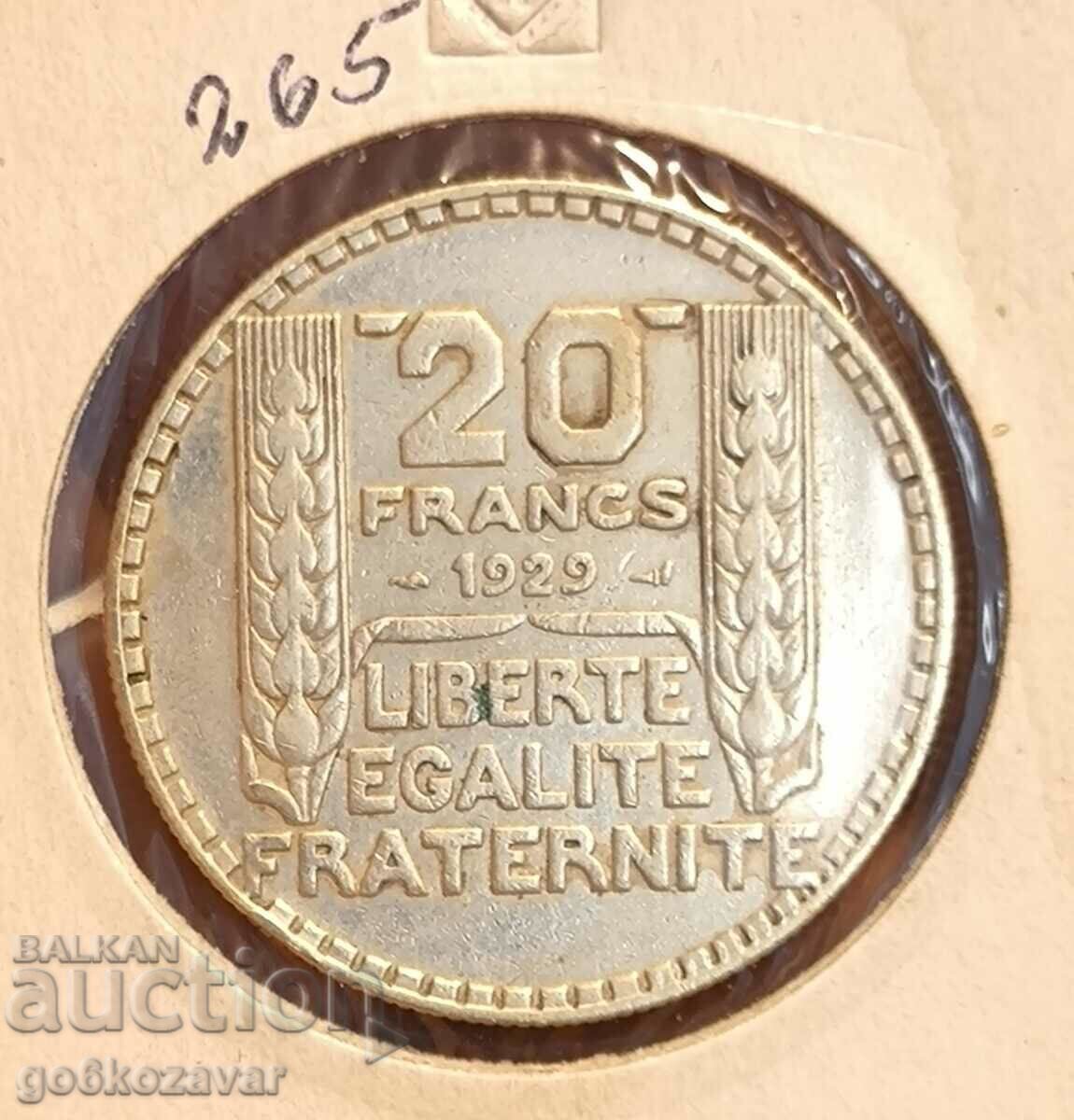 Γαλλία 20 φράγκα 1929 Ασήμι !