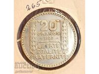 Франция 20 франка 1929г Сребро !