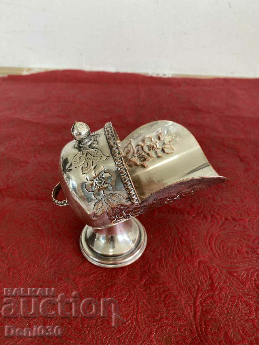 Vintage old silver plated sugar cup