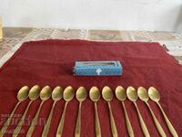Set of metal tea spoons
