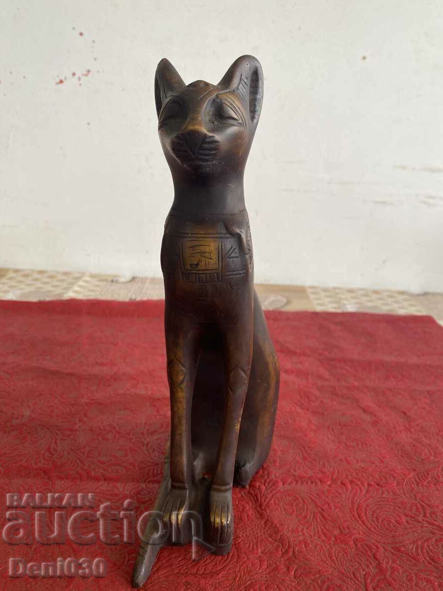 Egyptian solid wood figure figurine with markings