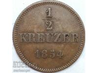 1/2 Kreuzer 1854 Βαυαρία Γερμανία Πόλη του Μονάχου