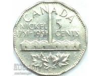 Canada 5 Cent 1951 Jubileu 1751-1951 George VI