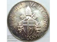 1000 Lira 1989 Vatican Silver Begins Patina