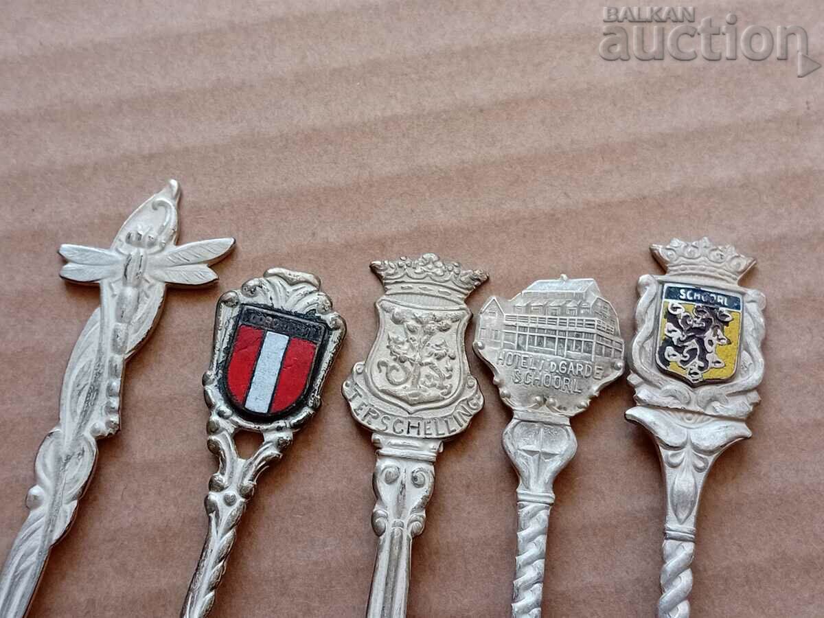 Auction antique European silver plated spoons lot Auction antique European silver plated spoons lot