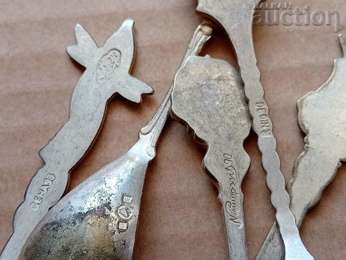 antique European silver plated spoons lot - 6 antique European silver plated spoons lot - 6