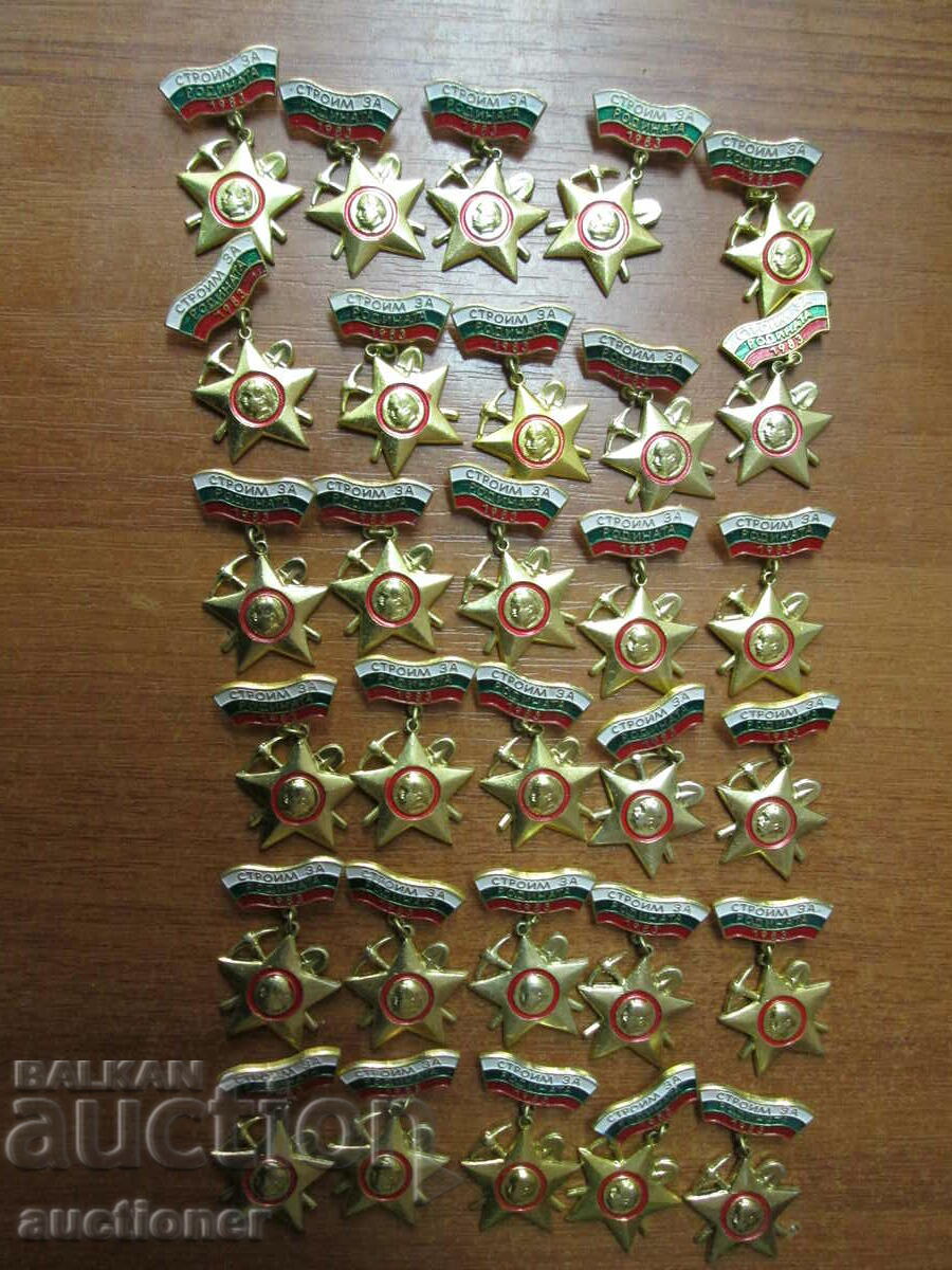 LOT OF 30 PIECES OF BADGE, BADGE - BUILDING FOR THE MOTHERLAND