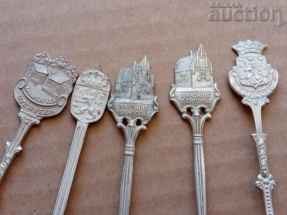 Auction antique European silver plated spoons lot Auction antique European silver plated spoons lot