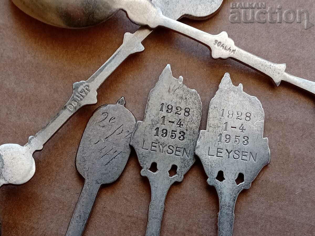 antique European silver plated spoons lot - 6 antique European silver plated spoons lot - 6