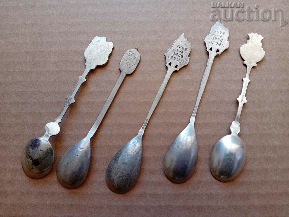 antique European silver plated spoons lot - 7 antique European silver plated spoons lot - 7