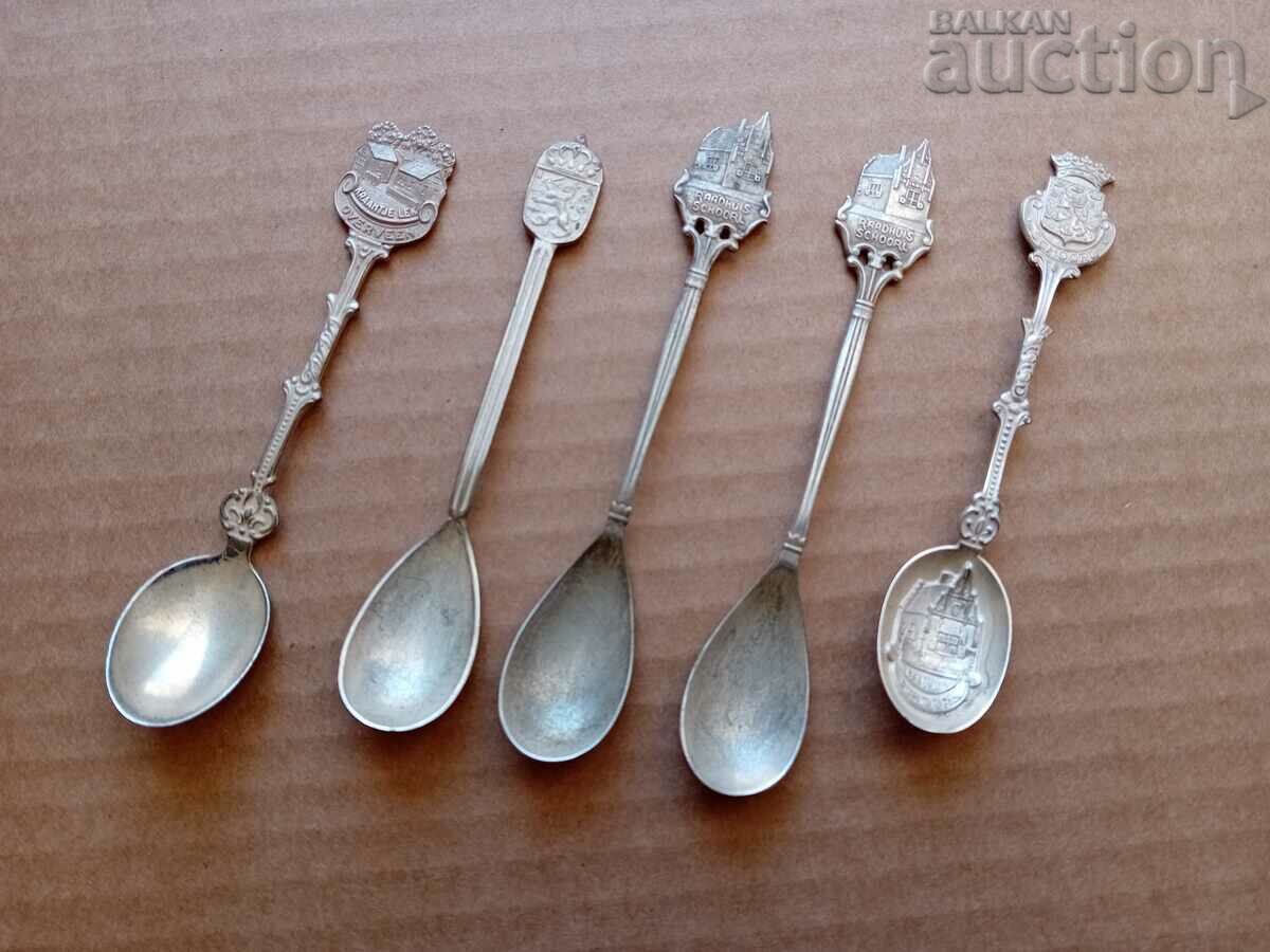 antique European silver plated spoons lot