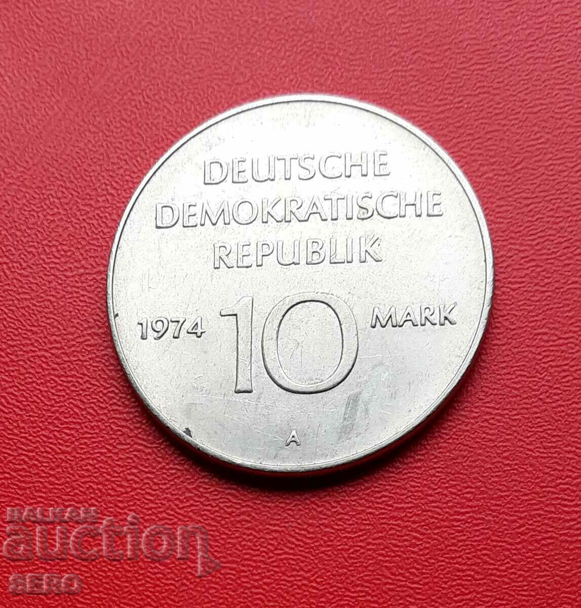 Германия-ГДР-10 марки 1974-25 ггодини ГДР