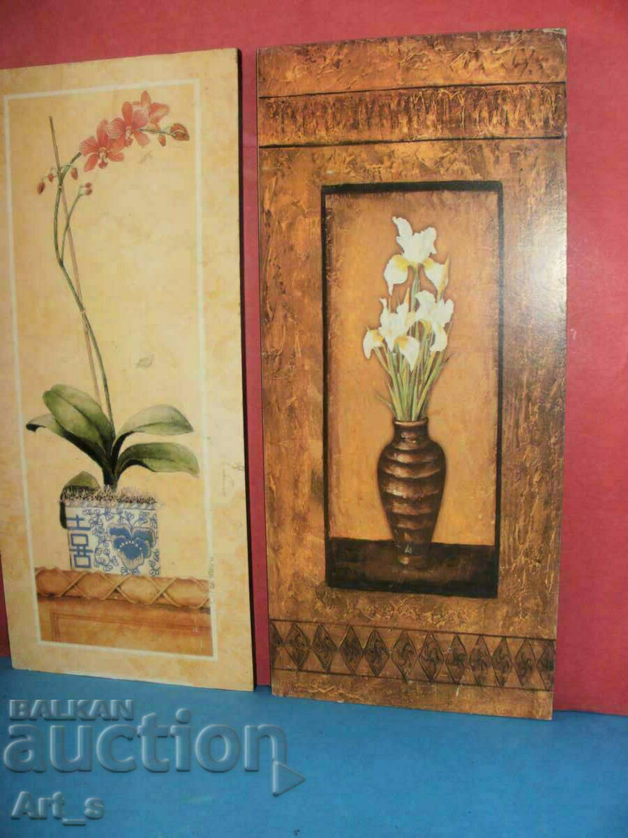 Delivery of Two panels for decoration with flowers - color print on board Delivery of Two panels for decoration with flowers - color print on board