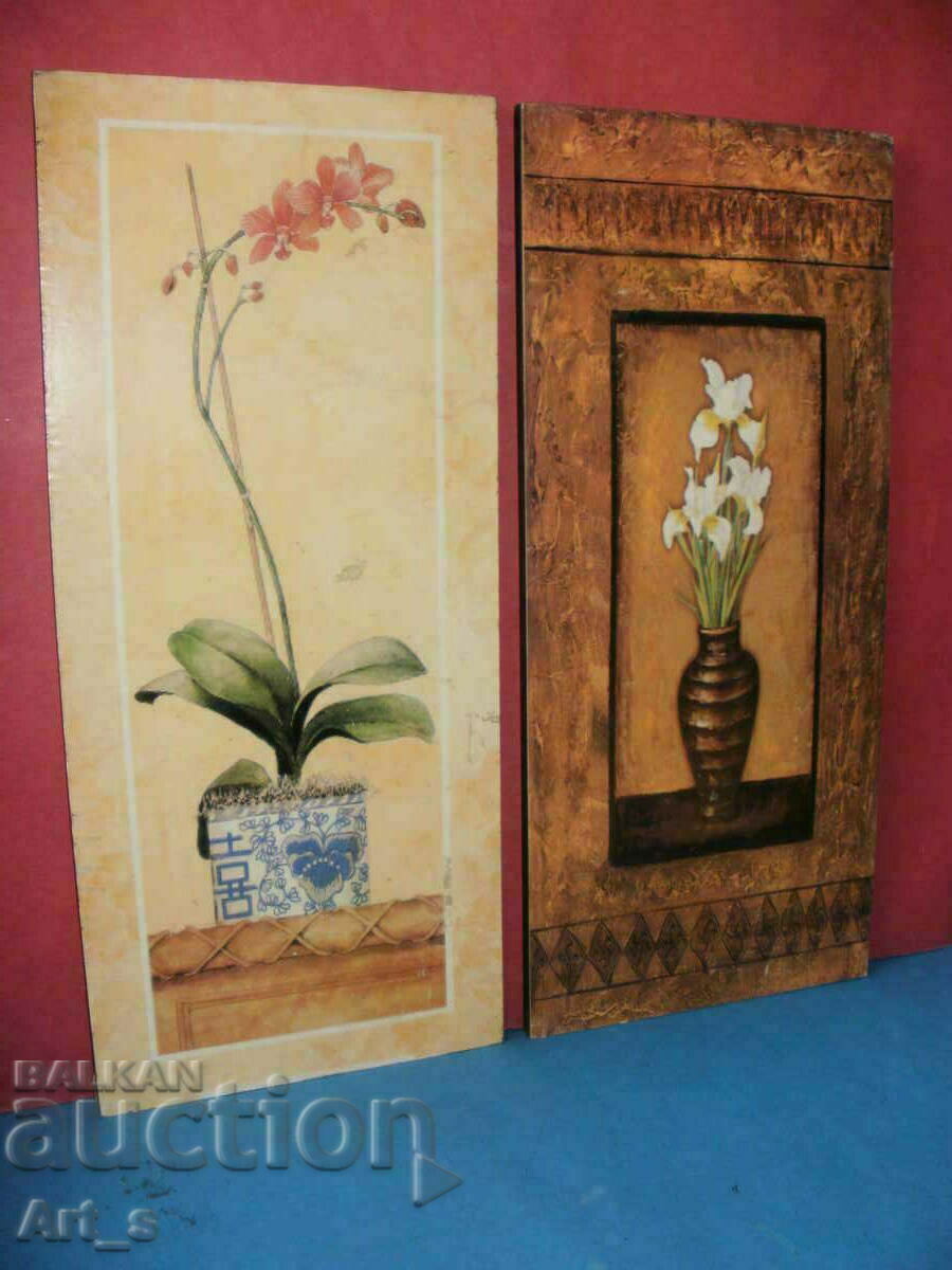 Two panels for decoration with flowers - color print on board - 5 Two panels for decoration with flowers - color print on board - 5