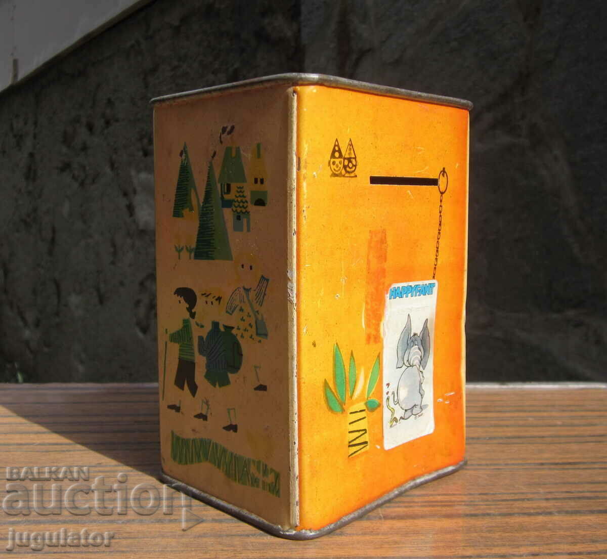 old Russian tin metal toy piggy bank safe - 6 old Russian tin metal toy piggy bank safe - 6