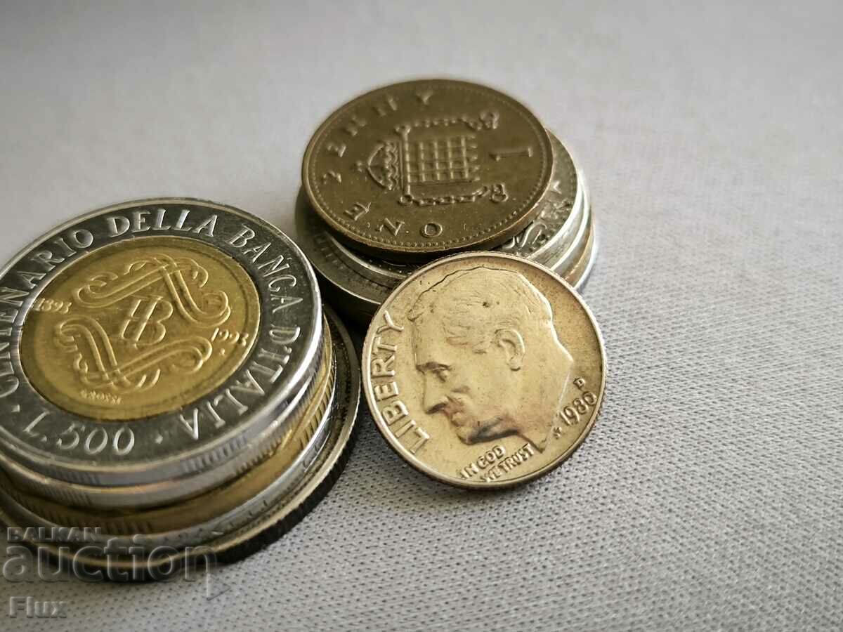 Coin - USA - 1 dime | 1980 with price 1.10 BGN | € 0.56 Coin - USA - 1 dime | 1980 with price 1.10 BGN | € 0.56